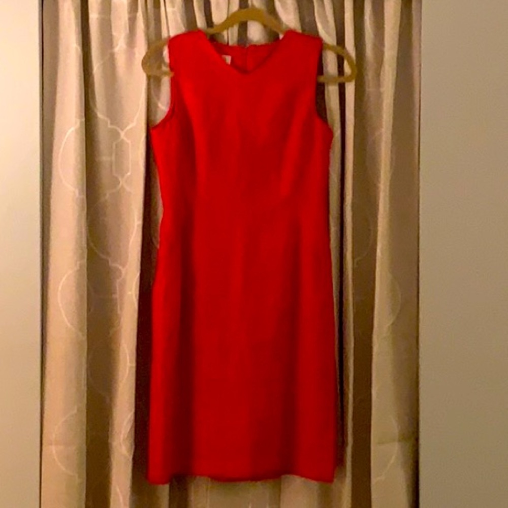 Talbots Red Irish Linen Sheath Dress